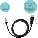 i-tec USB-C naar DisplayPort kabel Zwart, 1,5 meter, 4K 60 Hz