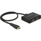 DeLOCK 1x HDMI in > 2x HDMI out hdmi splitter Zwart, 60 centimeter, 4K