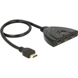 DeLOCK 3 x HDMI in > 1 x HDMI out hdmi switch Zwart, 50 centimeter, 4K