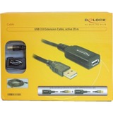 DeLOCK Actieve USB 2.0 verlengkabel Zwart, 20 meter