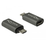 DeLOCK Adapter USB 2.0 Micro-B male to USB Type-C 2.0 female Antraciet