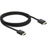 DeLOCK Coaxiale High Speed HDMI kabel Zwart, 2 meter, 8K 60Hz, 48 Gbps