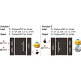 DeLOCK DisplayPort 2 - 1 Switch bidirectional 8K 30 Hz displayport switch Zwart