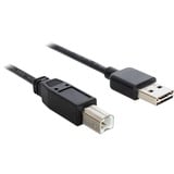 DeLOCK EASY-USB-A 2.0 naar USB-B 2.0 kabel Zwart, 2 meter