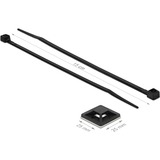 DeLOCK Kabelbinderbevestiging 25 x 25 mm met kabelbinders L 150 x B 3,6 mm Zwart, 10 stuks