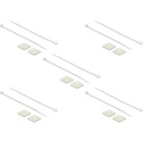 DeLOCK Kabelbinderbevestiging 25 x 25 mm met kabelbinders L 150 x B 3,6 mm Wit, 10 stuks