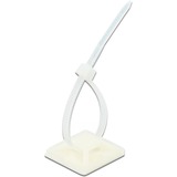 DeLOCK Kabelbinderbevestiging 25 x 25 mm met kabelbinders L 150 x B 3,6 mm Wit, 10 stuks