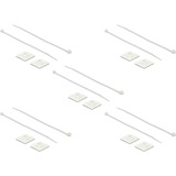 DeLOCK Kabelbinderbevestiging 25 x 25 mm met kabelbinders L 300 x B 4,8 mm Wit, 10 stuks