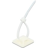 DeLOCK Kabelbinderbevestiging 30 x 30 mm met kabelbinders L 200 x B 4,8 mm Wit, 10 stuks