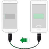 DeLOCK Micro USB Power Sharing OTG  kabel Zwart, 0,3 meter