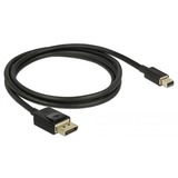 DeLOCK Mini DisplayPort > DisplayPort kabel Zwart, 1 meter, 8K 60 Hz 