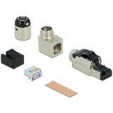 DeLOCK RJ45 Cat.6A plug, gehoekt wandcontactdoos 1 stuk, metalen behuizing