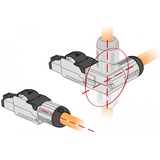 DeLOCK RJ45 Cat.6A plug, gehoekt wandcontactdoos 1 stuk, metalen behuizing