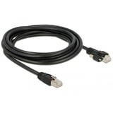 DeLOCK RJ45 plug > RJ45 plug met schroeven Cat.6 SSTP kabel Zwart, 3 meter