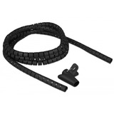 DeLOCK Spiraalkabelslang met pull-in tool Zwart, 2,5 m x 15 mm