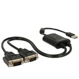 DeLOCK USB 2.0 > 2x serial RS-232 splitterkabel Zwart, 0,6 meter