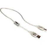 DeLOCK USB-A 2.0 > USB-B kabel Transparant, 0,5 meter