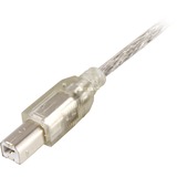 DeLOCK USB-A 2.0 > USB-B kabel Transparant, 0,5 meter