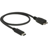 DeLOCK USB-C 3.2 Gen 2 naar micro-USB-B 3.2 Gen 2 kabel Zwart, 0,5 meter