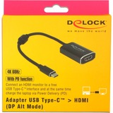DeLOCK USB-C naar HDMI adapter Donkergrijs, 4K 60Hz