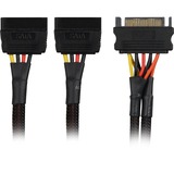 Sharkoon 15-pin SATA naar 2x 15-pin SATA Y-stroomsplitterkabel Zwart, 20 centimeter