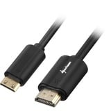 Sharkoon HDMI > mini-HDMI 2.0 adapter Zwart, 2 meter, 4K