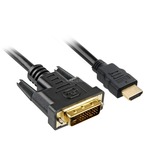 Sharkoon HDMI naar DVI-D adapterkabel Zwart, 3 meter, Dual-Link