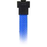 Sharkoon Sata III 90° sleeve kabel Blauw, 0,45 meter