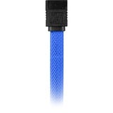 Sharkoon Sata III 90° sleeve kabel Blauw, 0,45 meter