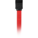 Sharkoon Sata III 90° sleeve kabel Rood, 0,6 meter