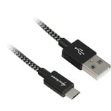 Sharkoon USB-A 2.0 naar Micro-USB-B kabel Zwart/grijs, 0,5 meter