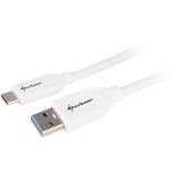 Sharkoon USB-A 3.2 Gen 2 naar USB-C kabel Wit, 0,5 meter	
