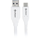 Sharkoon USB-A 3.2 Gen 2 naar USB-C kabel Wit, 0,5 meter	