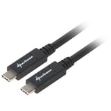 Sharkoon USB-C 3.2 > USB-C kabel Zwart, 1 meter