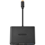 Sitecom USB-C naar USB + VGA + USB-C 3-in-1 adapter Zwart