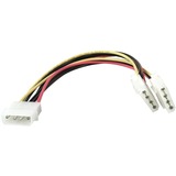 goobay 4-Pin Molex > 2x 4-Pin Molex Y-Kabel splitterkabel Rood, 0,16 meter, Retail