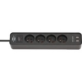 Brennenstuhl Ecolor 4-voudige stekkerdoos met USB stekkerdoos Zwart