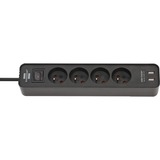 Brennenstuhl Ecolor stekkerdoos met USB 4x stekker, 2 USB-aansluitingen, 1,5 m