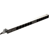 Digitus PDU 12x beschermcontact met overlastbeveiliging 19" 1HE Zwart/aluminium