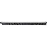 Digitus PDU 12x beschermcontact met overlastbeveiliging 19" 1HE Zwart/aluminium