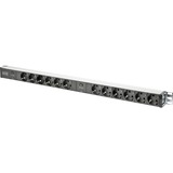 Digitus PDU 12x beschermcontact met overlastbeveiliging 19" 1HE Zwart/aluminium