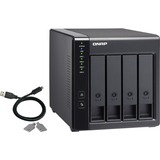 QNAP USB 3.0 RAID-uitbreidingsbehuizing TR-004 externe behuizing Zwart