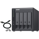 QNAP USB 3.0 RAID-uitbreidingsbehuizing TR-004 externe behuizing Zwart