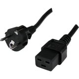  Schuko CEE7 naar IEC 320 C19 adapter Zwart, 2 meter