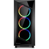 Sharkoon REV200 midi tower behuizing Zwart | 4x USB-A | RGB | Tempered Glass