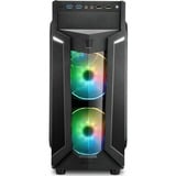 Sharkoon VG6-W RGB midi tower behuizing Zwart | 4x USB-A | RGB | Window