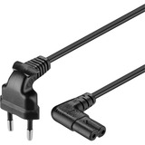goobay Eurostekker naar C7 90° kabel Zwart, 3 meter
