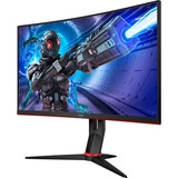 AOC C27G2ZE/BK 27" curved gaming monitor Zwart/rood, 2x HDMI, DisplayPort, 240 Hz