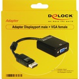 DeLOCK DisplayPort 1.2 (male) naar VGA (female) adapter Zwart, 12 centimeter
