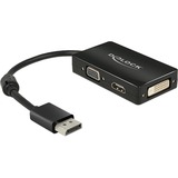 DeLOCK DisplayPort 1.2 naar VGA/HDMI/DVI adapter Zwart